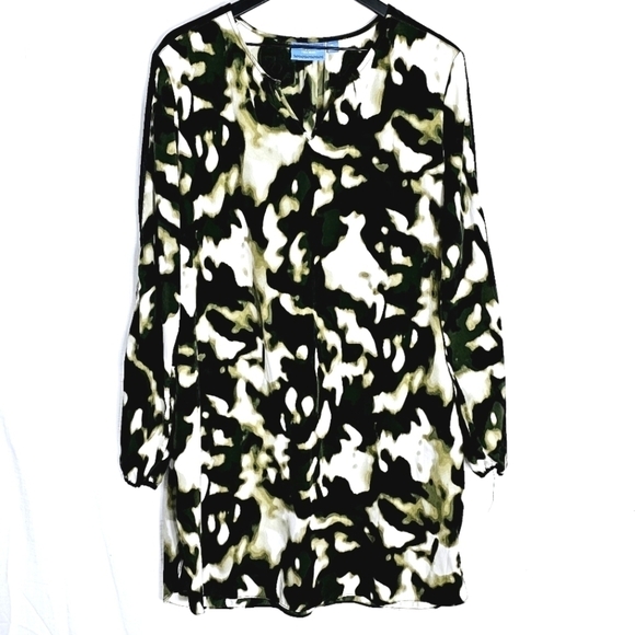NWOT Simply Vera Vera Wang Shift Dress Size XL Green Tie Dye Boho - Picture 1 of 5